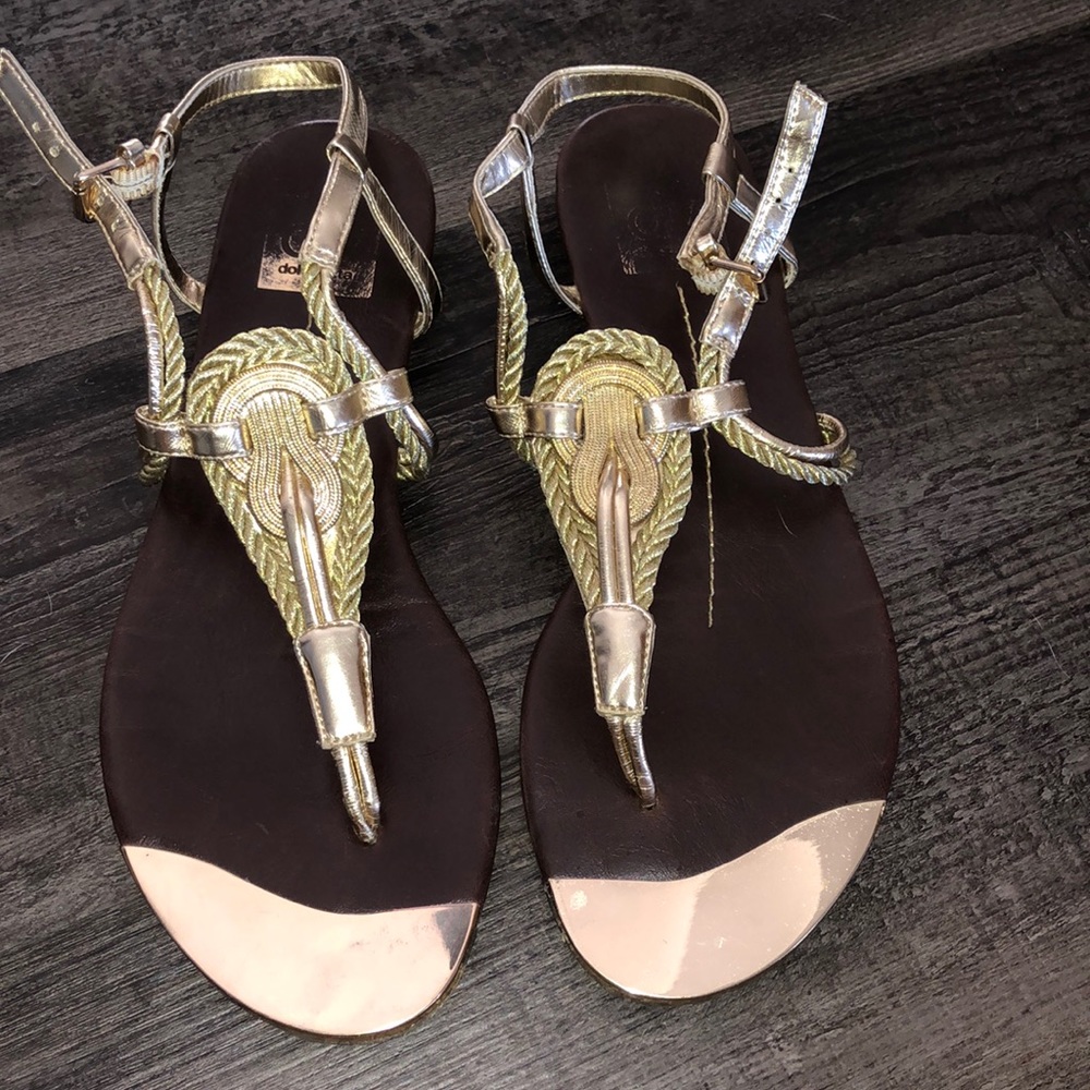 Dolce Vita Gold & Brown Sandals